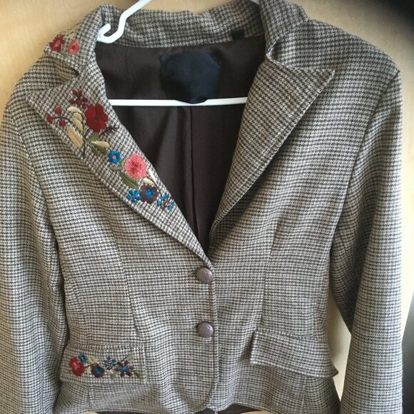 Vintage Les Temps des Cerises Ladies Tweed Blazer Size Medium (Petite-frame) - Picture 2 of 5